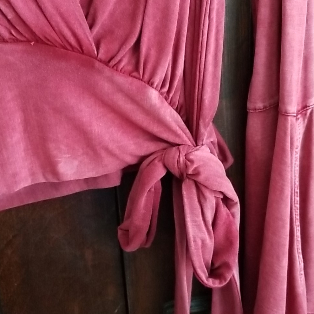 Anthropologie bell sleeve wrap top - Picture 3 of 7